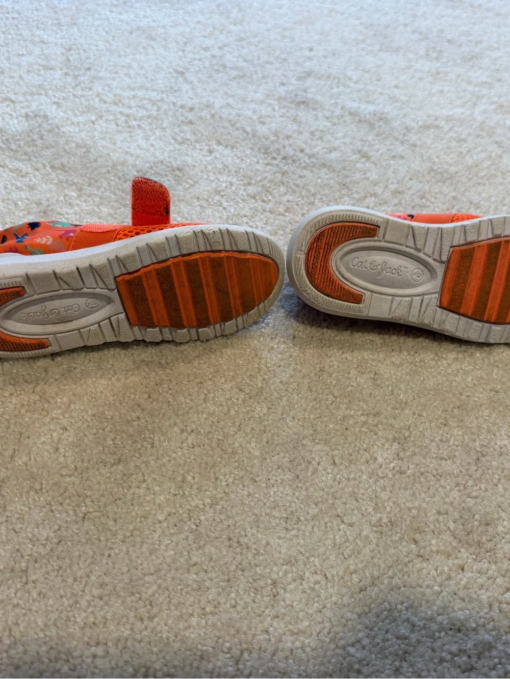 Cat & Jack Bright Orange Mesh Slip-On Water Shoes with Dino Pattern